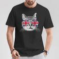 イギリス ユニオンジャック フラッグ イギリス 猫 イギリス Tシャツ 面白い贈り物