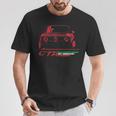 イタリアのクラシックスポーツカーイタリアンスタイルの自動車デザイン Tシャツ 面白い贈り物