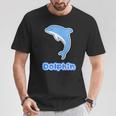 イルカ Dolphin ドルフィン【どうぶつフレンズ】水族館 海の生き物 ゆるくて かわいい 動物 イラスト Tシャツ 面白い贈り物