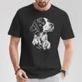 イングリッシュセッター 犬 モチーフ ペット イラスト イングリッシュセッター Tシャツ 面白い贈り物