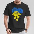 ウクライナ国旗 ひまわり ヴィンテージ ウクライナ支援 ウクライナ Tシャツ 面白い贈り物