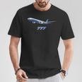 エアラインジェット777飛行機旅客機ジャンボジェット Tシャツ 面白い贈り物
