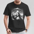エイリアンufoモナリザと面白いセルフィー Tシャツ 面白い贈り物