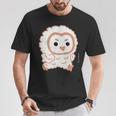 エッホエッホ 一生懸命に走るフクロウの赤ちゃん イラスト Tシャツ 面白い贈り物