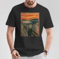 エドヴァルド表現主義の叫びムンクアート Tシャツ 面白い贈り物