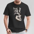 エレキギターを弾く猫 面白い猫ロッカー ロックショーで Tシャツ 面白い贈り物