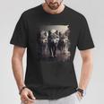 オオカミの部族 野生動物 ウルフ マウンテン Tシャツ 面白い贈り物