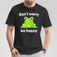 カエルのモチーフ面白いカエルのことわざは私にキスします Frog Motif Frogs Worry Hoppy Tシャツ 面白い贈り物