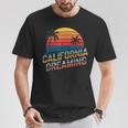 カリフォルニア ドリーミング サンセット ヤシの木 街並み Tシャツ 面白い贈り物