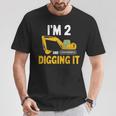 キッズ I'm 2 And Digging It 男の子向けのかわいいショベルデザイン Tシャツ 面白い贈り物