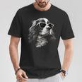 キャバリア・キング・チャールズ・スパニエル犬とサングラス Tシャツ 面白い贈り物
