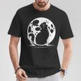 キュートで面白いチンチラが月に吠える Tシャツ 面白い贈り物
