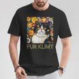 クリムト絵画の猫、猫好き、エキゾチックショートヘア、アーティスト Tシャツ 面白い贈り物