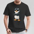 クールなペンギン漫画面白い動物サングラス付き Tシャツ 面白い贈り物