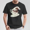 グレートウェーブ カフェラテ コーヒー カフェイン 神奈川 北斎 Tシャツ 面白い贈り物