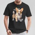 コーギー 天使 子犬 水彩 Tシャツ 面白い贈り物
