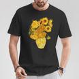 ゴッホのひまわりの現代美術の絵画 Tシャツ 面白い贈り物
