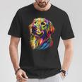 ゴールデン・レトリーバー 犬 カラフル ポップアート 犬好き Tシャツ 面白い贈り物