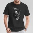 サックスを奏でる猫 面白い猫 ジャズ サックス 音楽 サックス Tシャツ 面白い贈り物
