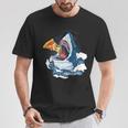 サメが食べるピザ サメグッズ ジョーズ Tシャツ 面白い贈り物