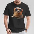 サングラスをかけたアザラシ かわいいアザラシ Tシャツ 面白い贈り物