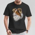 シェットランド・シープドッグ かわいい子犬の顔 犬好き ペット飼い主 Tシャツ 面白い贈り物
