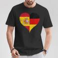 スペインとドイツのハーフaのかっこいい国旗 スペイン ドイツの国旗 Pain German Flag Tシャツ 面白い贈り物