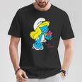スマーフ スマーフェット キャラクター 花 咲く スマーフィー ファン Tシャツ 面白い贈り物