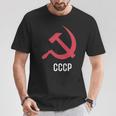ソ連ロシアソビエト連合ハンマー 胸に鎌 Cccp付き Tシャツ 面白い贈り物