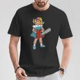 チェーンソー ガール ゴス パンク エモ レトロ ヴィンテージ ホラー 映画ファン Tシャツ 面白い贈り物