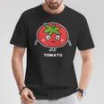 トマト 顔 イラスト かわいい おもしろ 面白い 簡単 シンプル ゆるい 野菜 Tシャツ 面白い贈り物