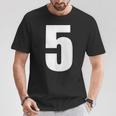 ナンバーファイブ 数字 5 プレーン 白 数字 Tシャツ 面白い贈り物