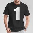 ナンバーワン 数字 1 プレーン ホワイト 数字 Tシャツ 面白い贈り物