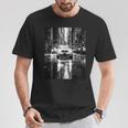 ニューヨークのタクシーのモノクロ写真 写真 Tシャツ 面白い贈り物