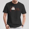 ノルウェージャンフォレストキャットハートビートekg ファニーアイラブマイキャット Tシャツ 面白い贈り物