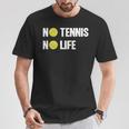 ノーテニスノーライフ テニス好き アウトドア好き ソフトテニス好き クール テニスサークル ソフトテニス Tシャツ 面白い贈り物