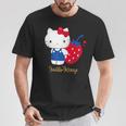 ハローキティ いちご ダークカラー Tシャツ 面白い贈り物