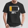 バッテリー25 残り25 バッテリーtシャツバッテリー低 Tシャツ 面白い贈り物