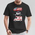 パトカー 消防車 救急車 ファーストレスポンダーデザイン Tシャツ 面白い贈り物