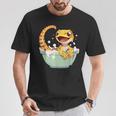 ヒョウモントカゲモドキ シャワー かわいい 野生動物 トカゲ Tシャツ 面白い贈り物