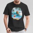 ビーチでのカピバラサーフィンおかしい Tシャツ 面白い贈り物