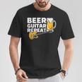 ビール ギター リピート ギター ベース ロックンロール ギタリスト向け Tシャツ 面白い贈り物