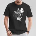 ピアノ 猫 Tシャツ 面白い贈り物