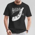 ピアノの鍵盤・音符・楽器ピアノ Tシャツ 面白い贈り物