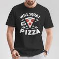 ピザのためにしゃがむ Willquat For Pizza Tシャツ 面白い贈り物