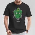ピーマン 顔 イラスト かわいい おもしろ 面白い 簡単 シンプル ゆるい 野菜 Tシャツ 面白い贈り物