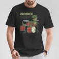 ファニー ドラマーサウルスレックス 恐竜ドラマー ギフト 恐竜ドラム Tシャツ 面白い贈り物