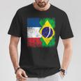 フランス ブラジルの旗 Tシャツ 面白い贈り物