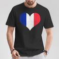 フランス国旗ラブハートフランス国旗 Tシャツ 面白い贈り物
