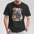 ブルドッグ 写真家 写真カメラ Tシャツ 面白い贈り物
